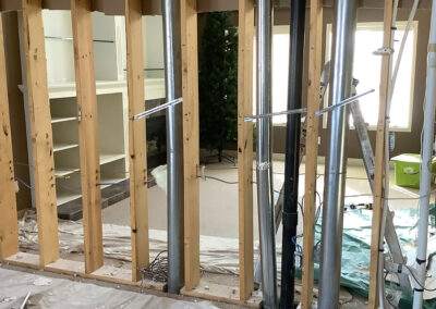 Create an open concept floor plan by removing interior walls